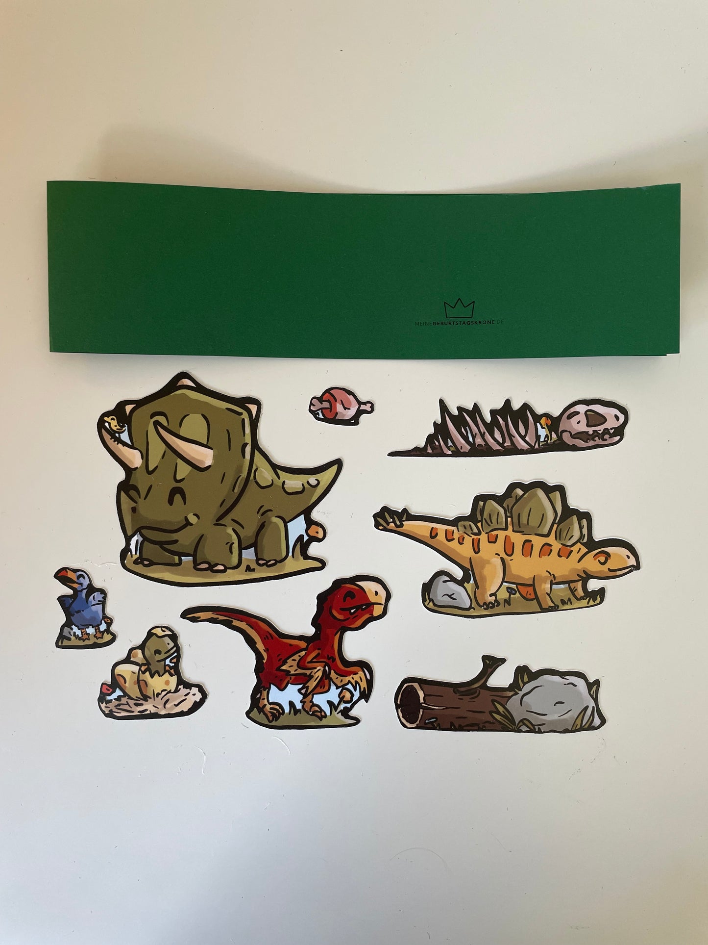 Dino Geburtstagskrone Kinder mit Glitzerzahl